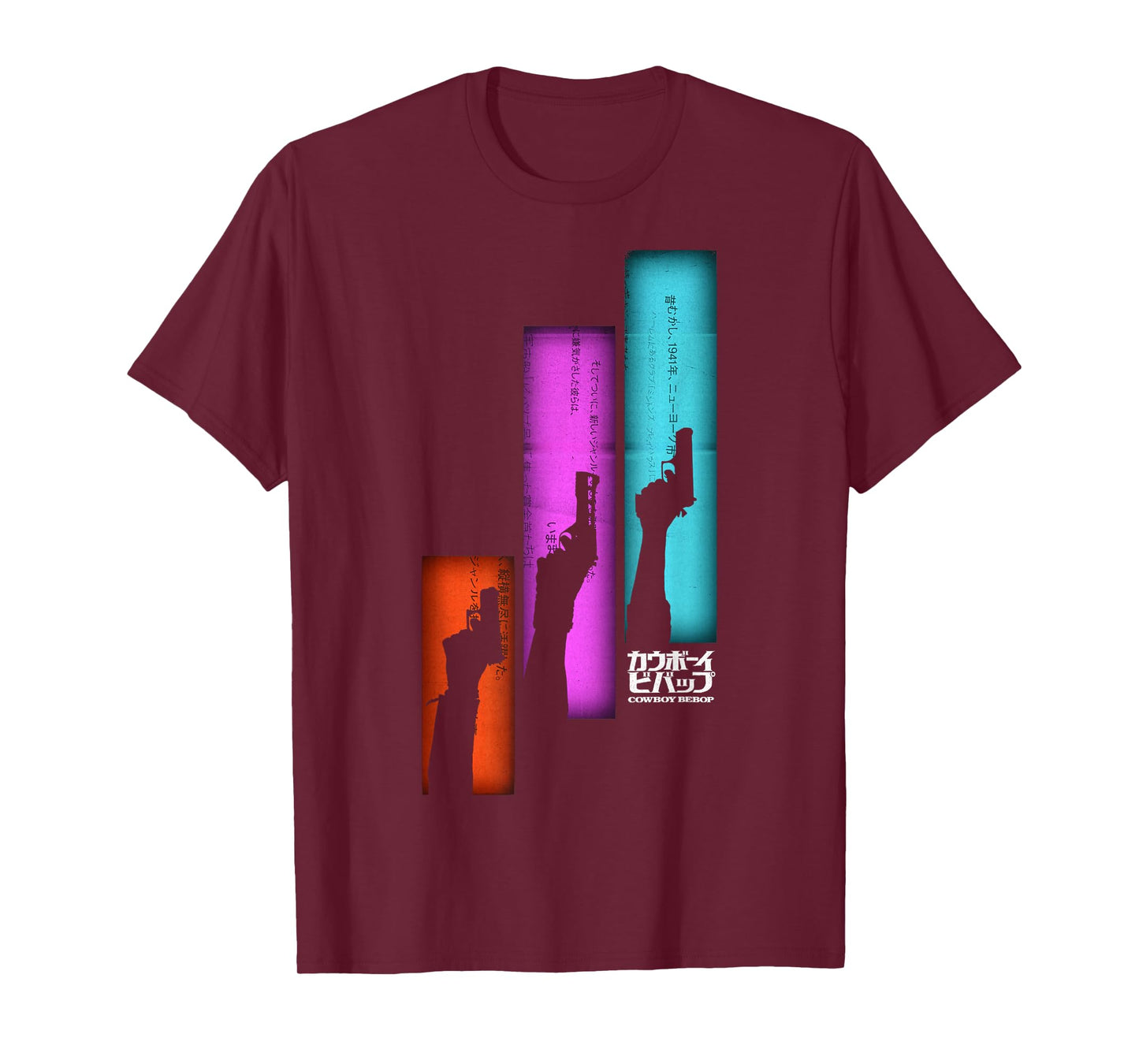Cowboy Bebop Guns Up Silhouette Panel Poster T-Shirt