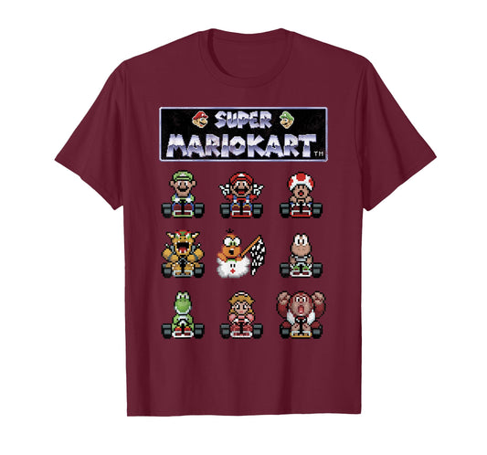 Mario Kart 8-bit Group Racers Retro Graphic T-Shirt T-Shirt