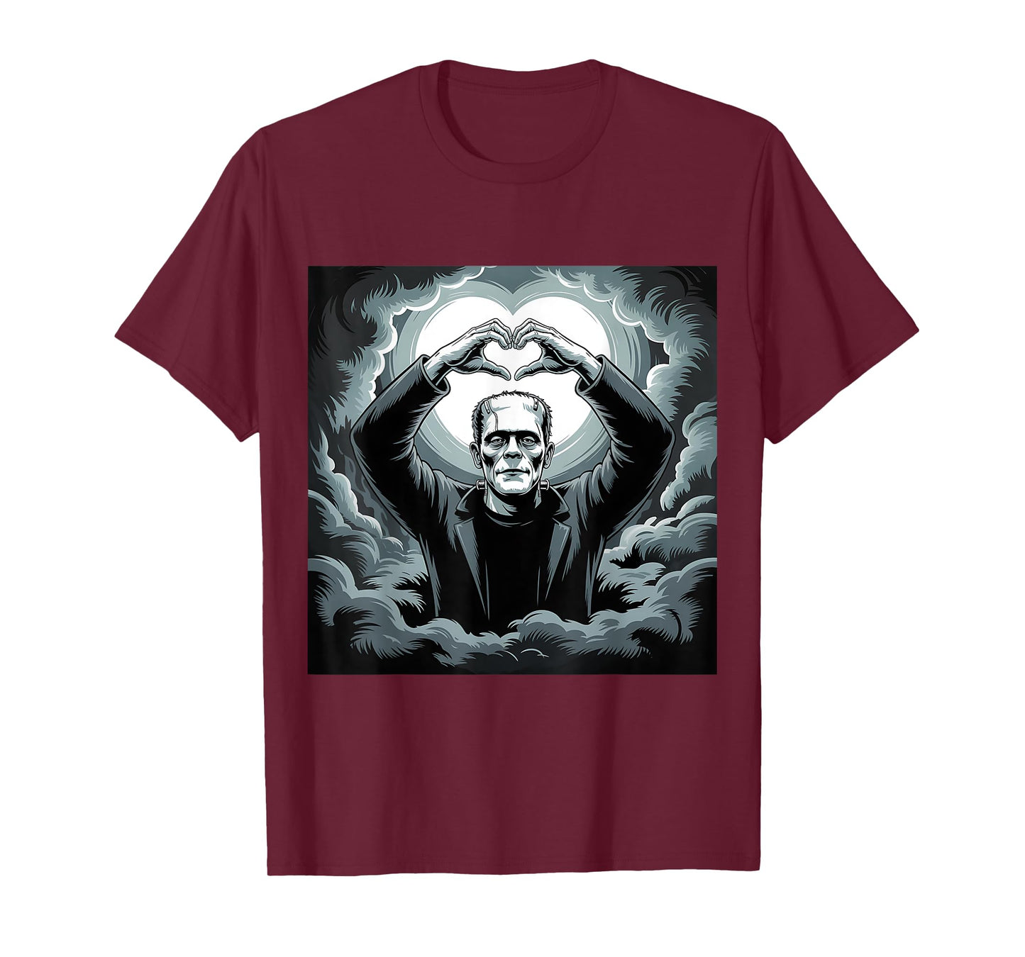 Cute Frankenstein Shirt Heart Hands Halloween T-Shirt