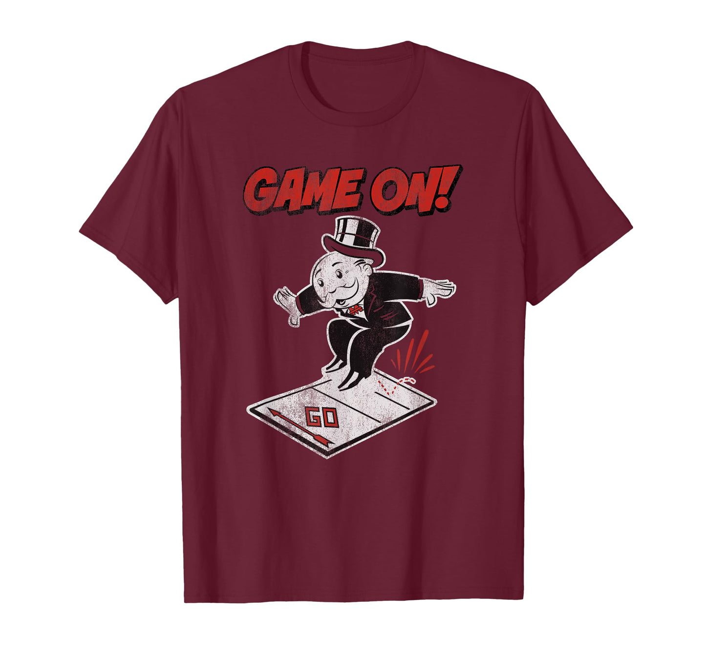Monopoly Mr. Monopoly Game On! Classic Distressed Logo T-Shirt