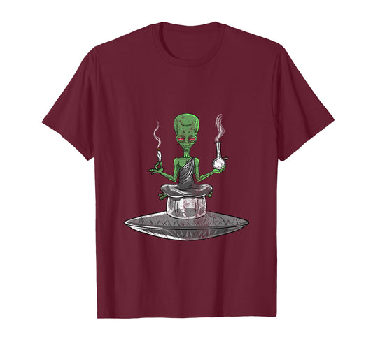 Alien Bong Smoking Weed Funny Stoner ET Cannabis 420 Gift T-Shirt