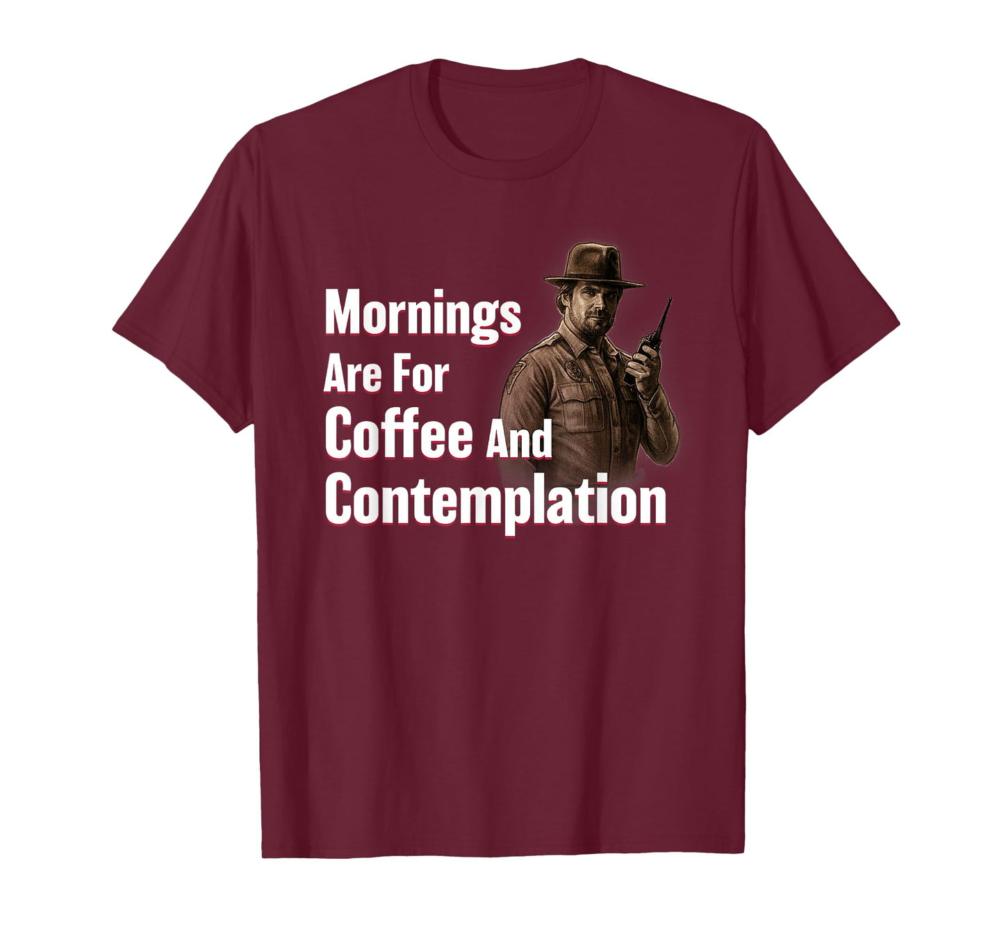 Netflix Stranger Things Hopper Coffee And Contemplation T-Shirt