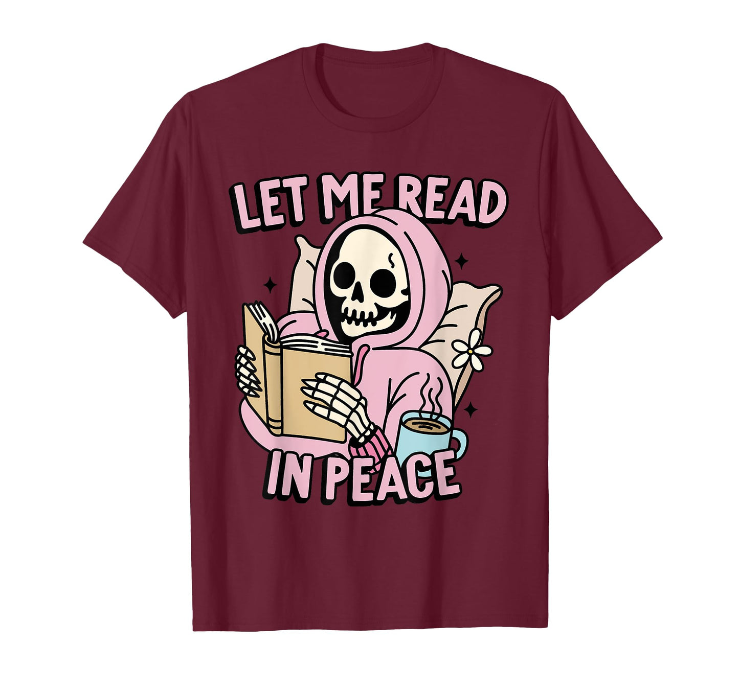 Let Me Read In Peace Funny Ghost Reading Book Halloween T-Shirt