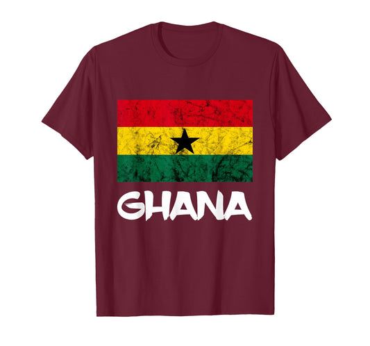 Ghana Vintage Ghanese Flag Africa Ghanese Roots Ghana Flag T-Shirt