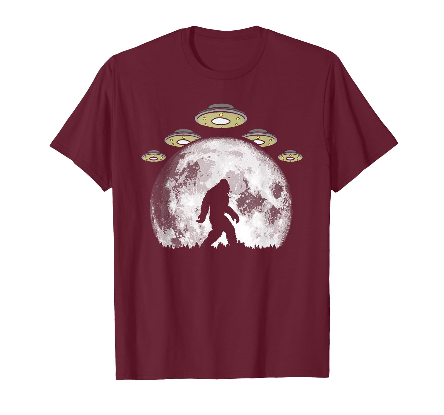 Bigfoot and UFO Armada & Full Moon T-Shirt