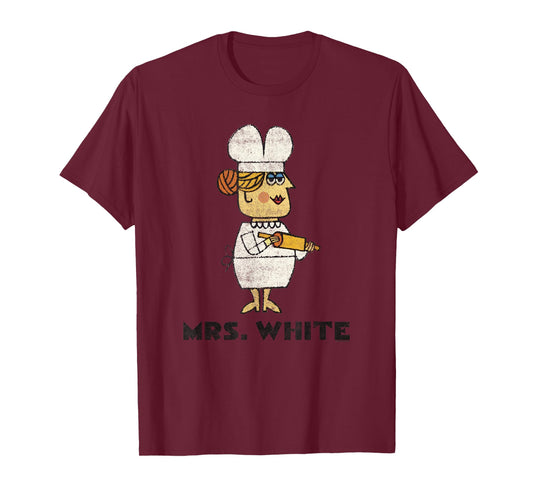 Clue Retro Mrs. White Portrait T-Shirt