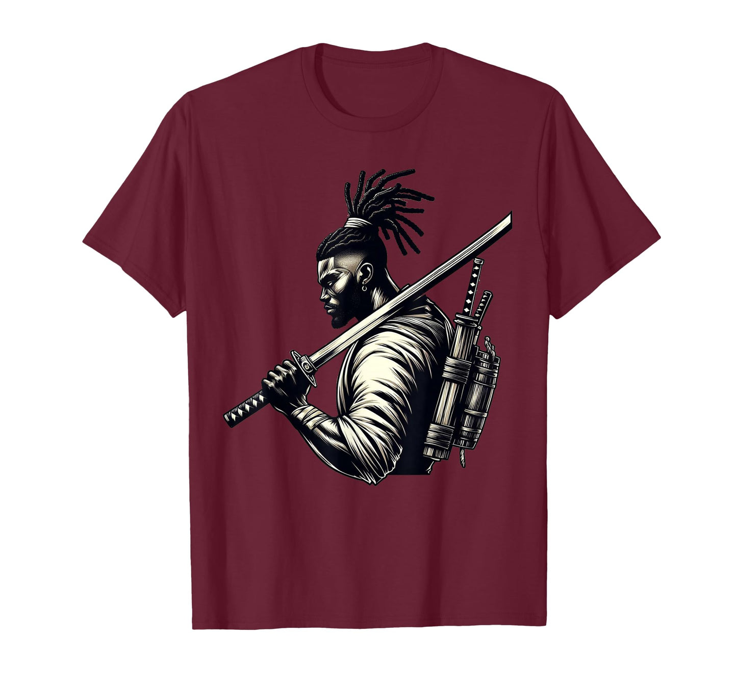 afro american samurai anime cartoon japanese bushido warrior T-Shirt