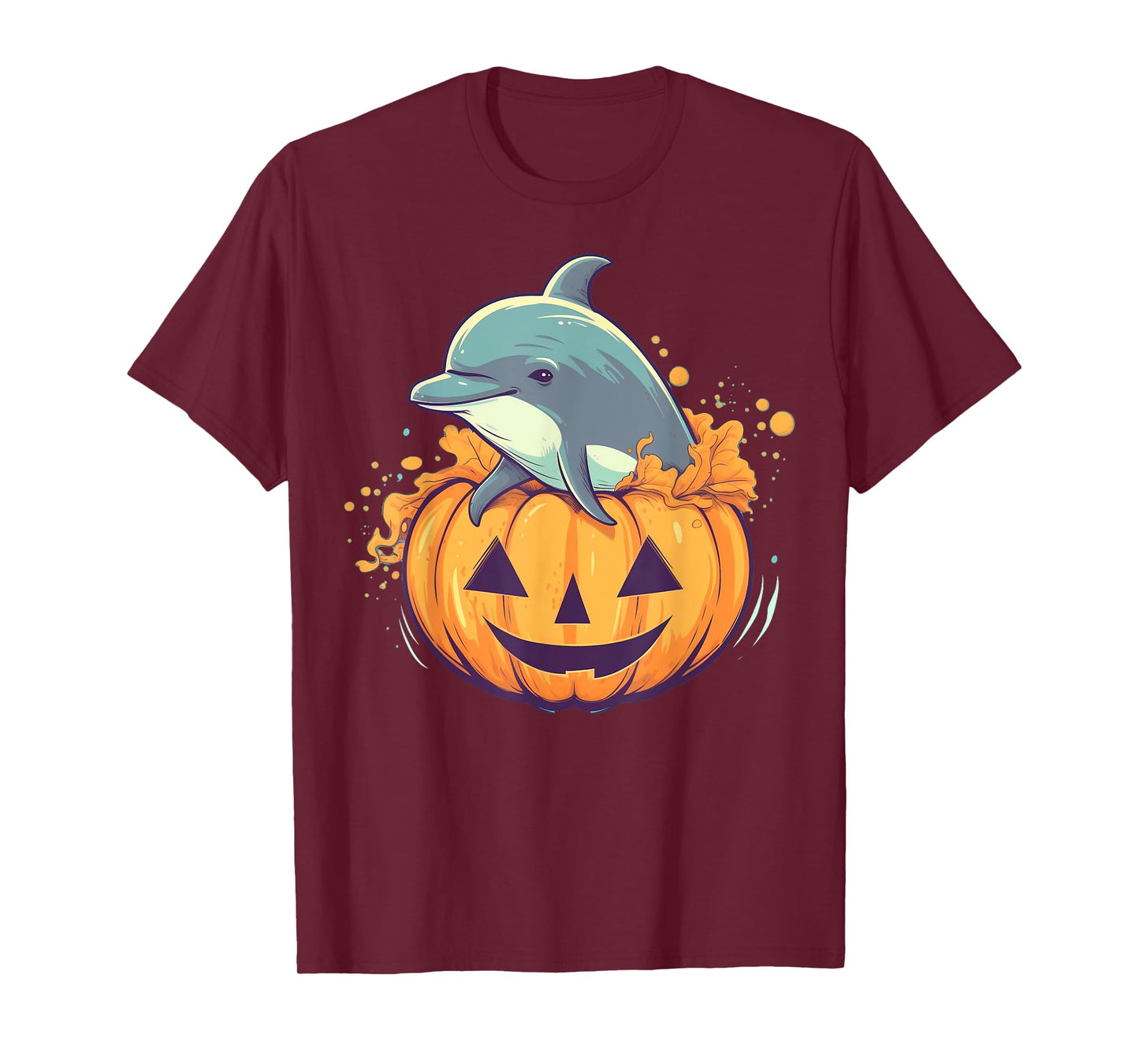Pumpkin Dolphin costume on Dolphin Halloween T-Shirt