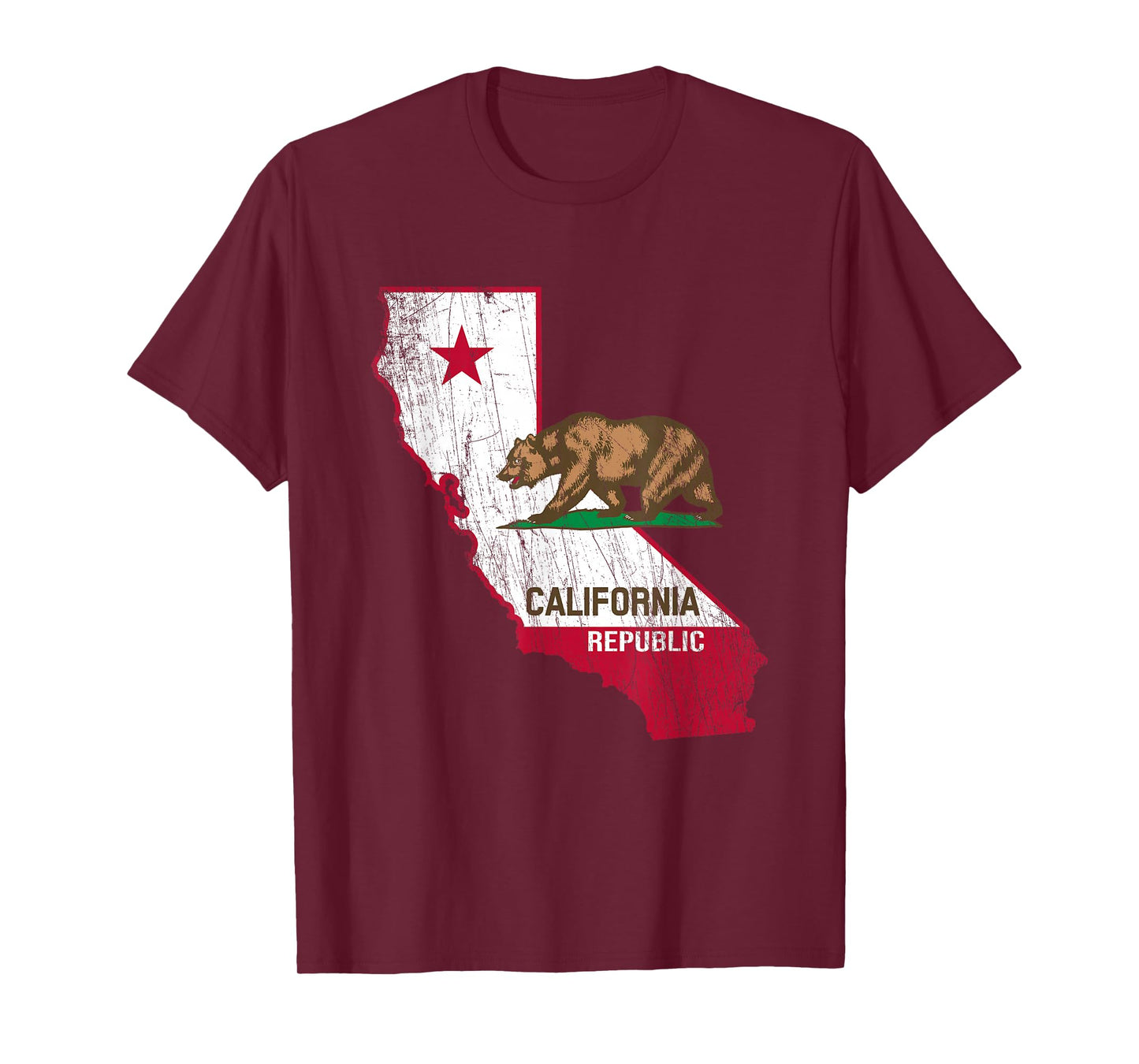 California Republic Flag - Distressed Design - Classic T-Shirt