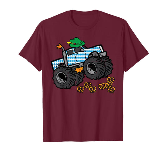 Oktoberfest Monster Truck Pretzels German Toddler Boys Kids T-Shirt