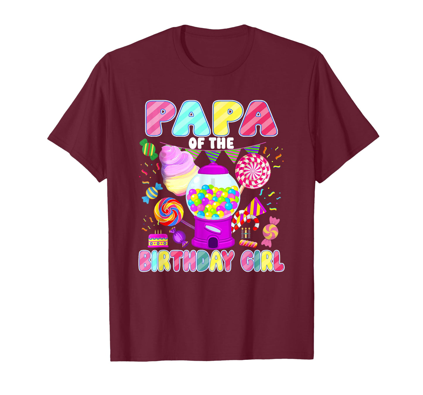 Papa of The Birthday Girl Candyland Matching Family T-Shirt