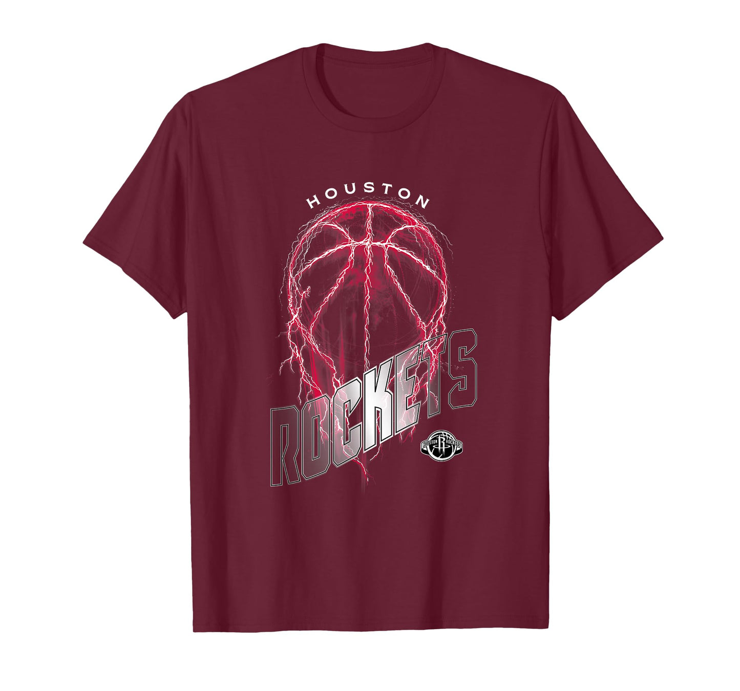 NBA Houston Rockets Lightning Bolt Basketball Logo T-Shirt
