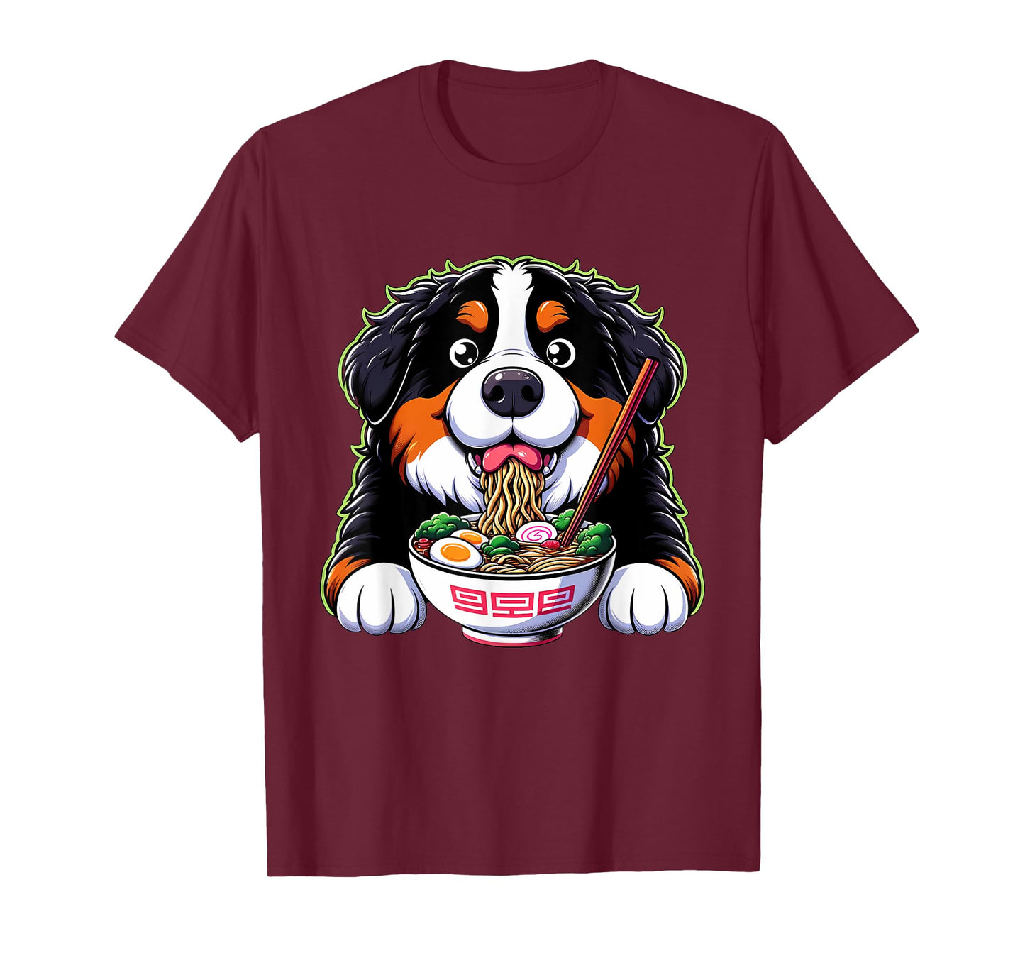 Kawaii Anime Bernese Mountain Dog Ramen T-Shirt