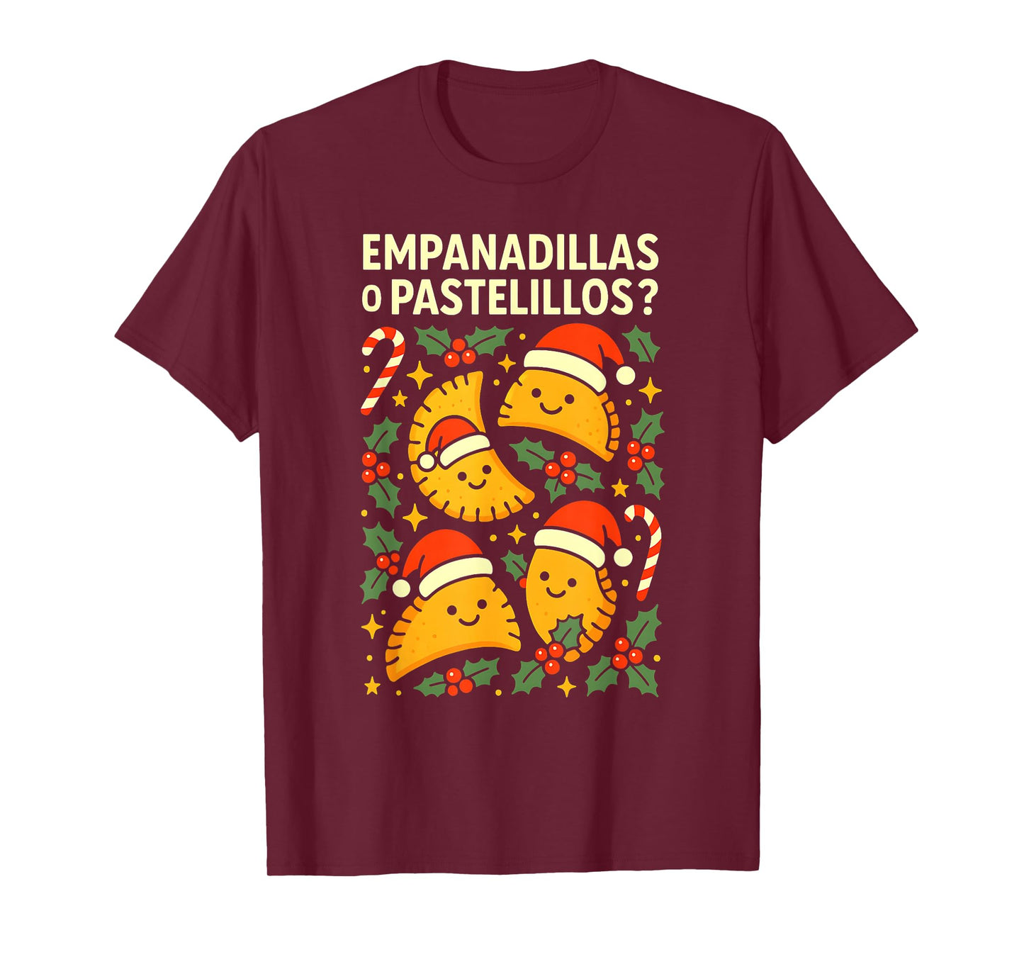 Empanadillas o Pastelillos Puerto Rico Christmas Design T-Shirt