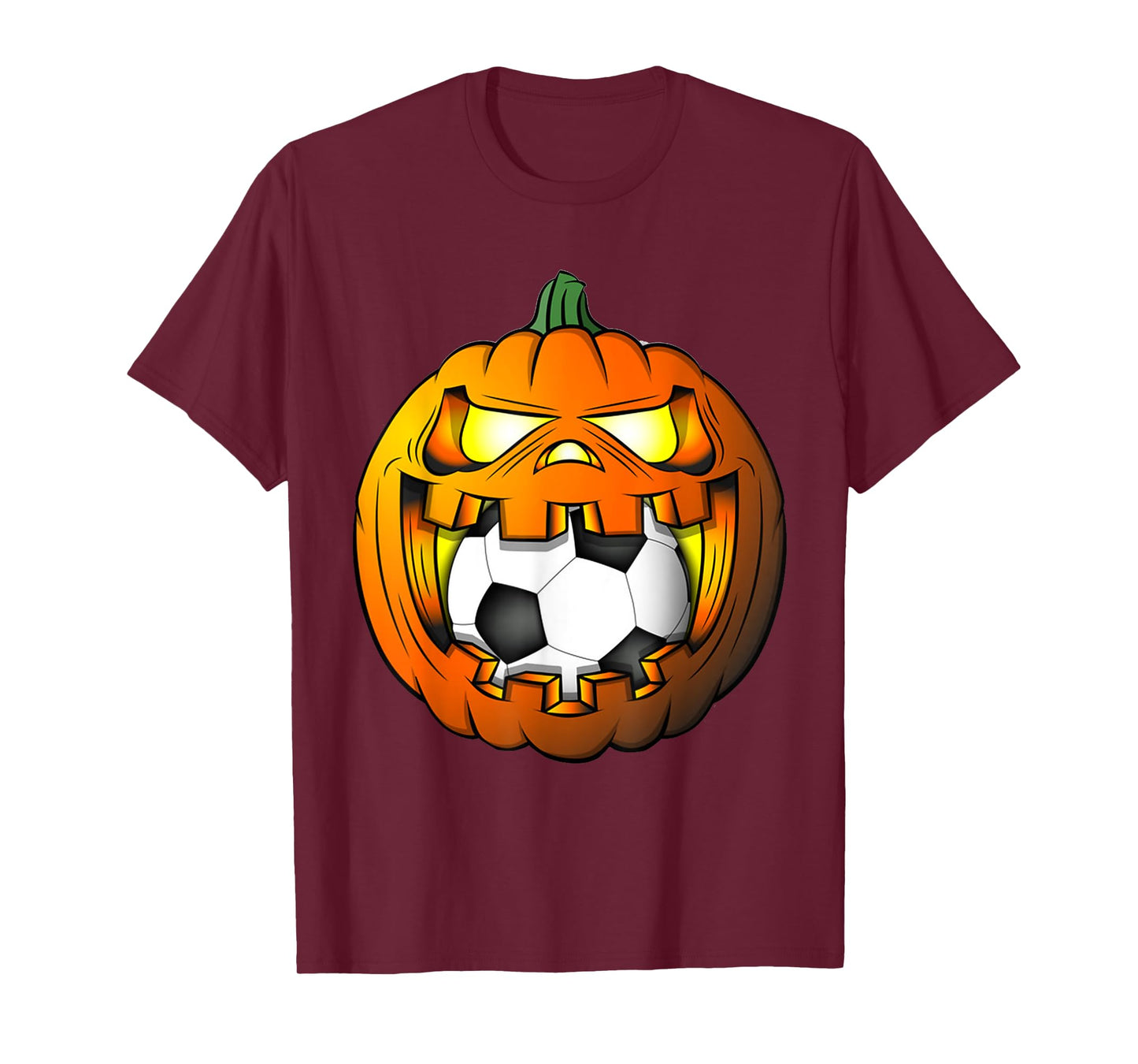Soccer Player Halloween Pumpkin Skeleton Tees Kids Boys Mens T-Shirt