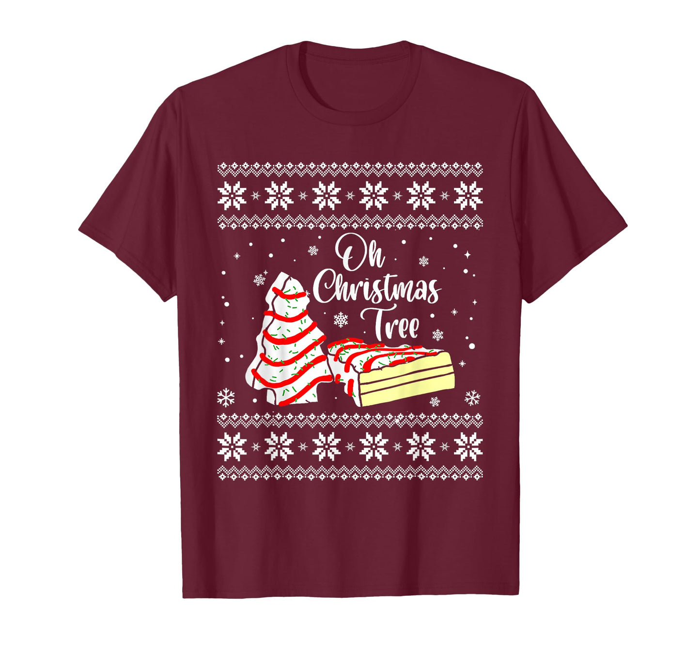 Oh Christmas Tree Cakes Debbie Becky Jen Snack Cake Lovers T-Shirt