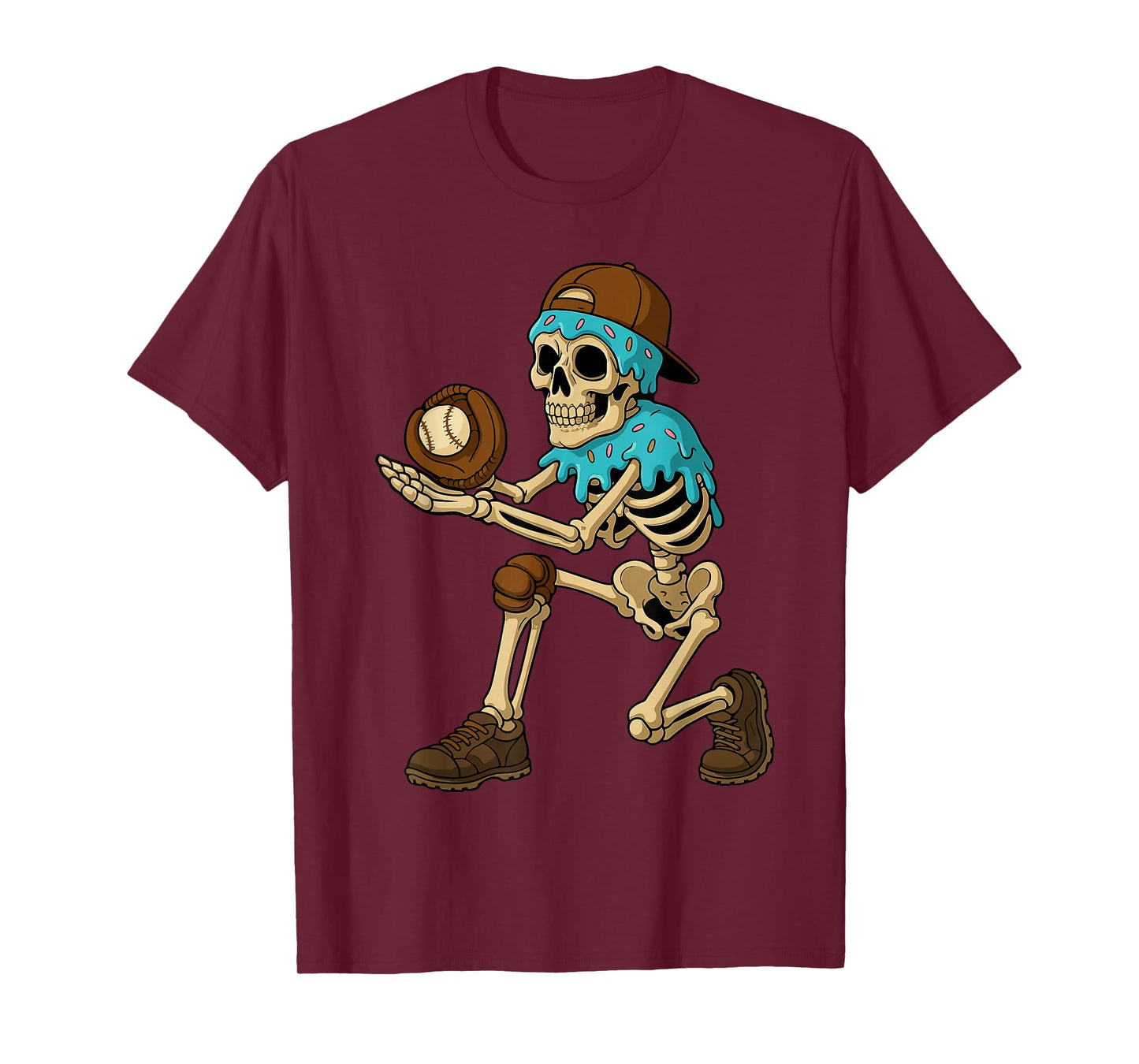 Baseball Lifestyle 101 Apparel Youth Ice Cream Drip Skeleton T-Shirt