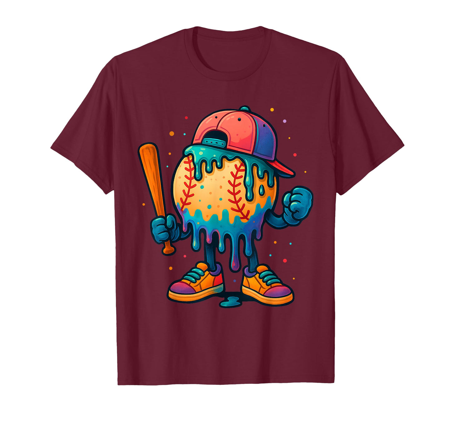 Baseball Drip Ice Cream Drip Sport Player Kids Youth Boys T-Shirt