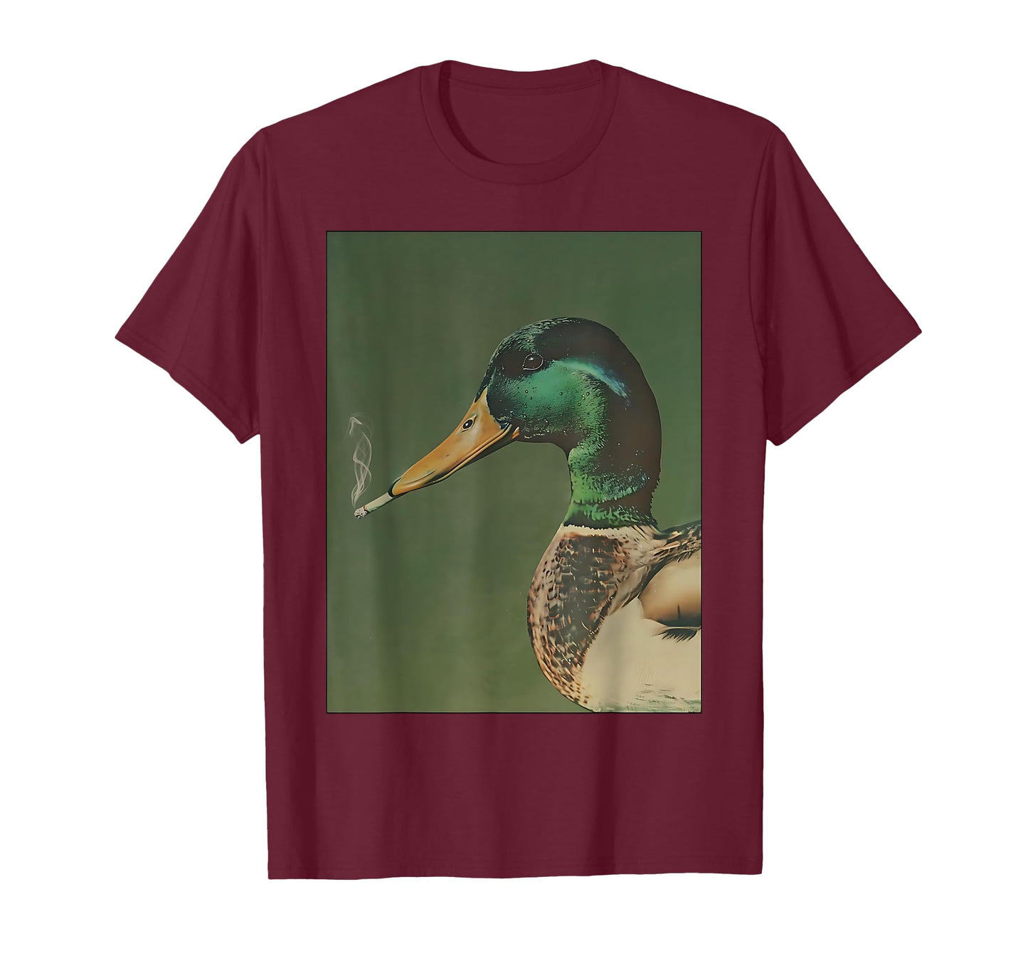 Mallard Duck Smoking a Cigarette Vintage Funny Duck Hunting T-Shirt