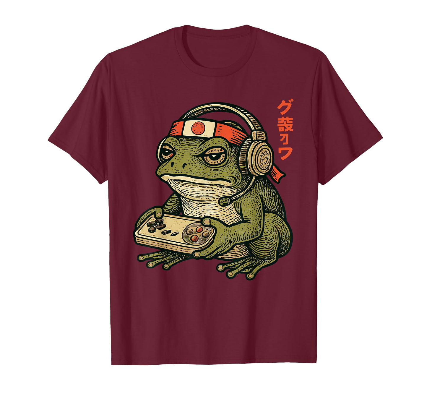 Japanese Gamer Frog Art Men Women Boys Funny Vintage Gaming T-Shirt