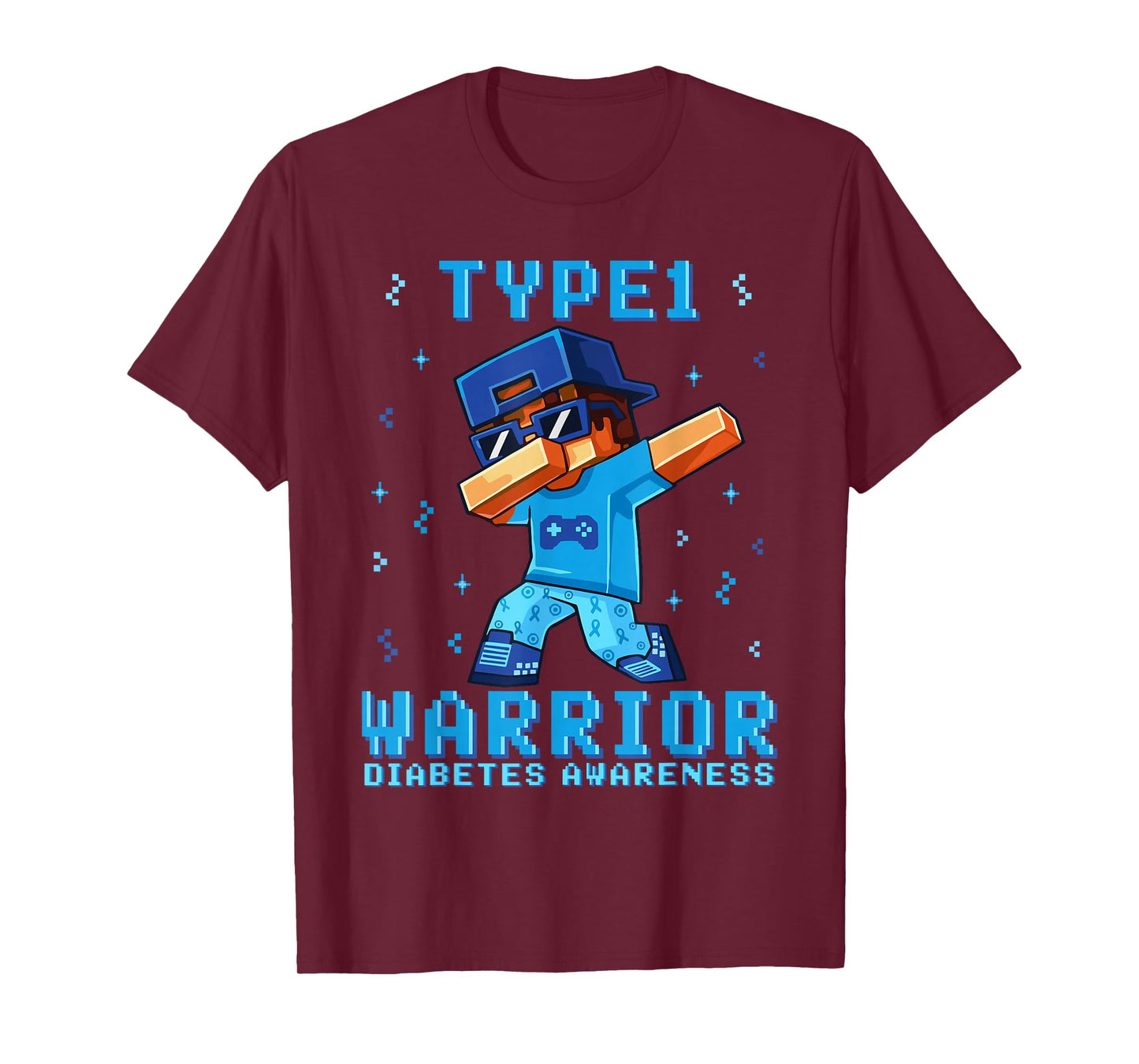T1D Warrior Type 1 Diabetes Awareness Boys Kids Gamer T-Shirt