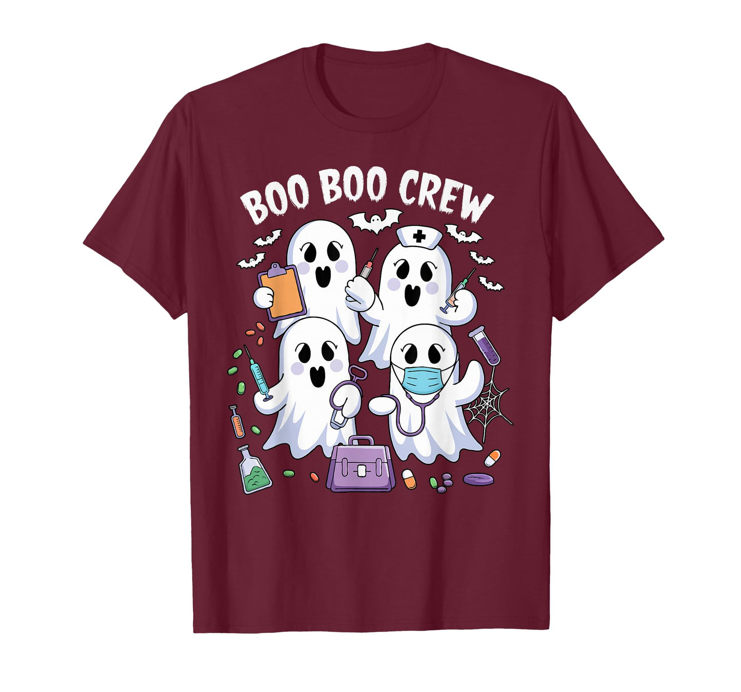 Boo boo Crew Nurse Halloween Funny Ghost Nurse Women T-Shirt