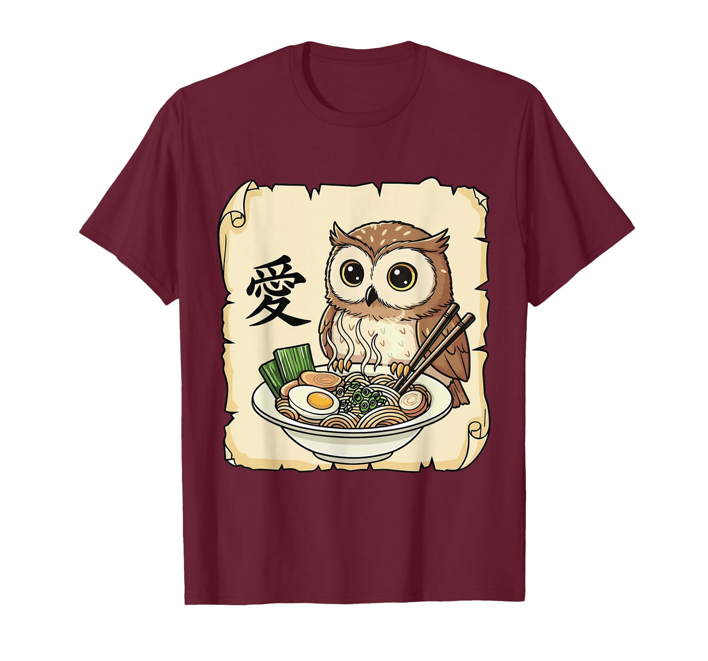 Funny Owl Ramen Kawaii Anime Japanese Graphic Women Men T-Shirt