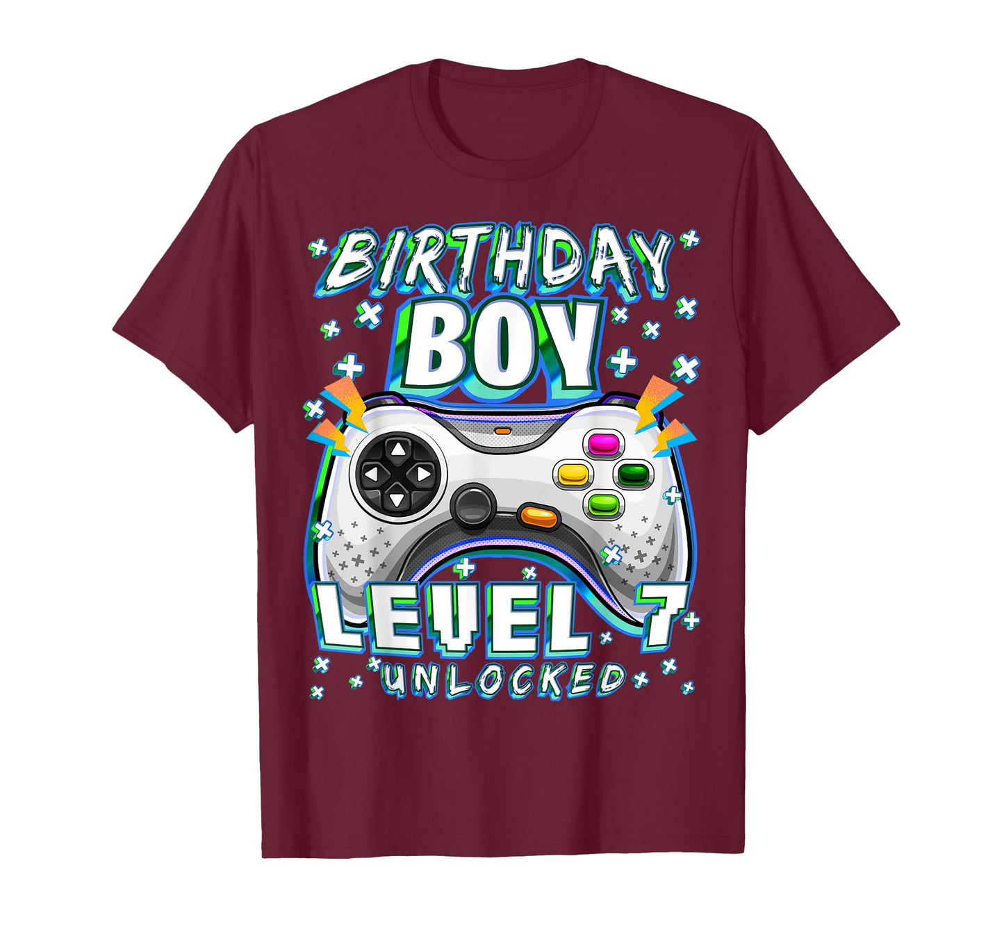 Level 7 Unlocked Video Game 7th Birthday Gamer Boys T-Shirt