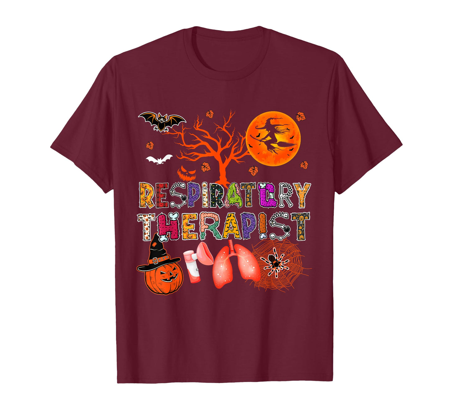 Respiratory Therapist Halloween Zombie Costume Scary Pumpkin T-Shirt
