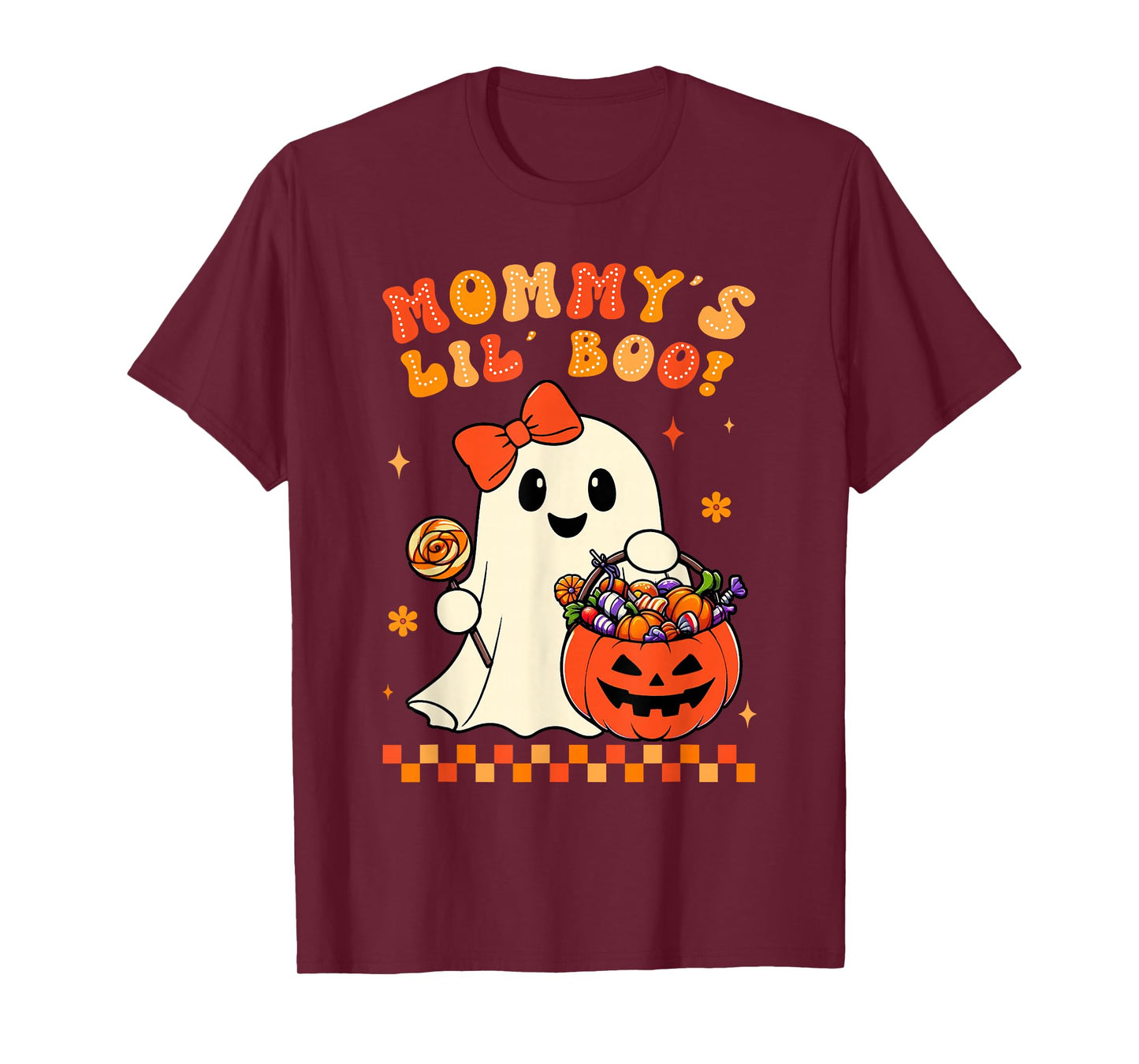 Groovy Halloween Ghost Mommys Lil Boo Girls Kids Toddler T-Shirt