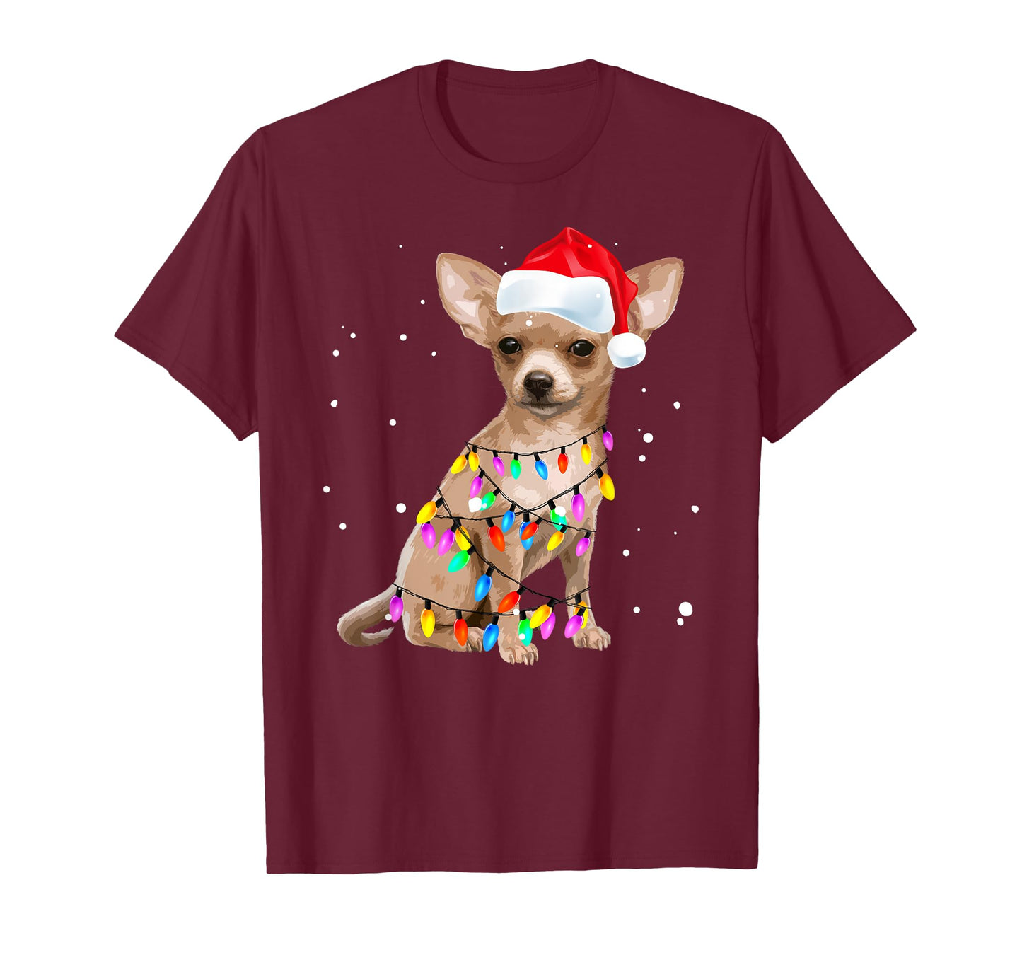 Christmas Lights Chihuahua with Santa Hat Pajamas Shirt T-Shirt