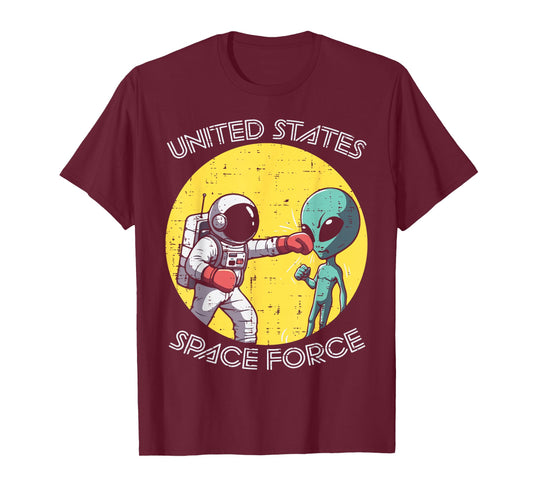 Astronaut Punch Alien United States Space Force Men Boys Kid T-Shirt