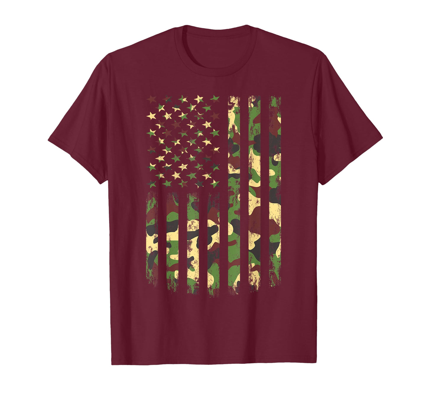 Military American Flag Camouflage Green Desert Tactical Camo T-Shirt