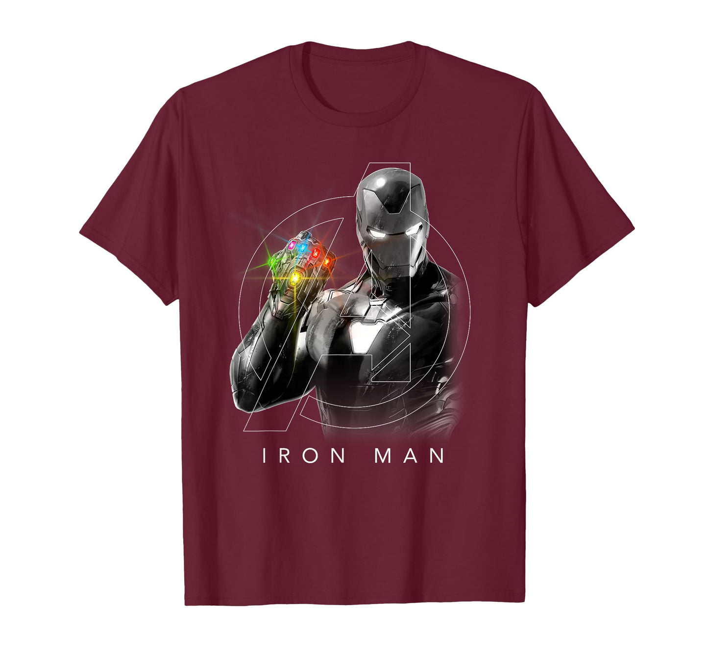 Marvel Avengers Endgame Glowing Stones Logo Overlay Portrait T-Shirt