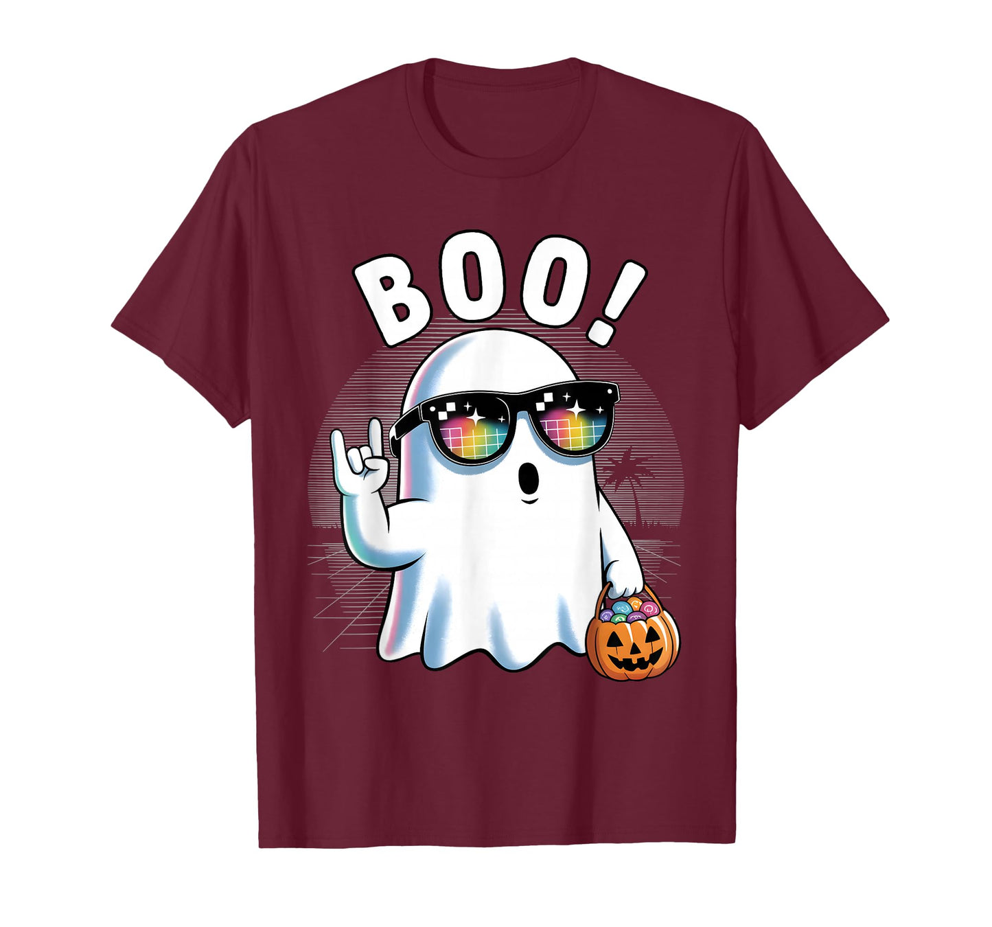 Halloween Costume Boo Ghost Rock Pumpkin T-Shirt