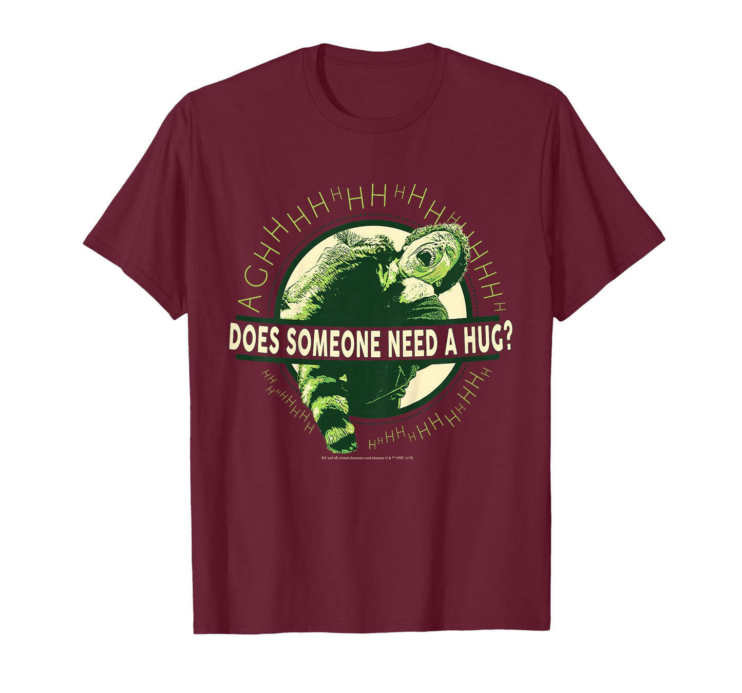 Elf Buddy Hugs Raccoon Text Poster T-Shirt