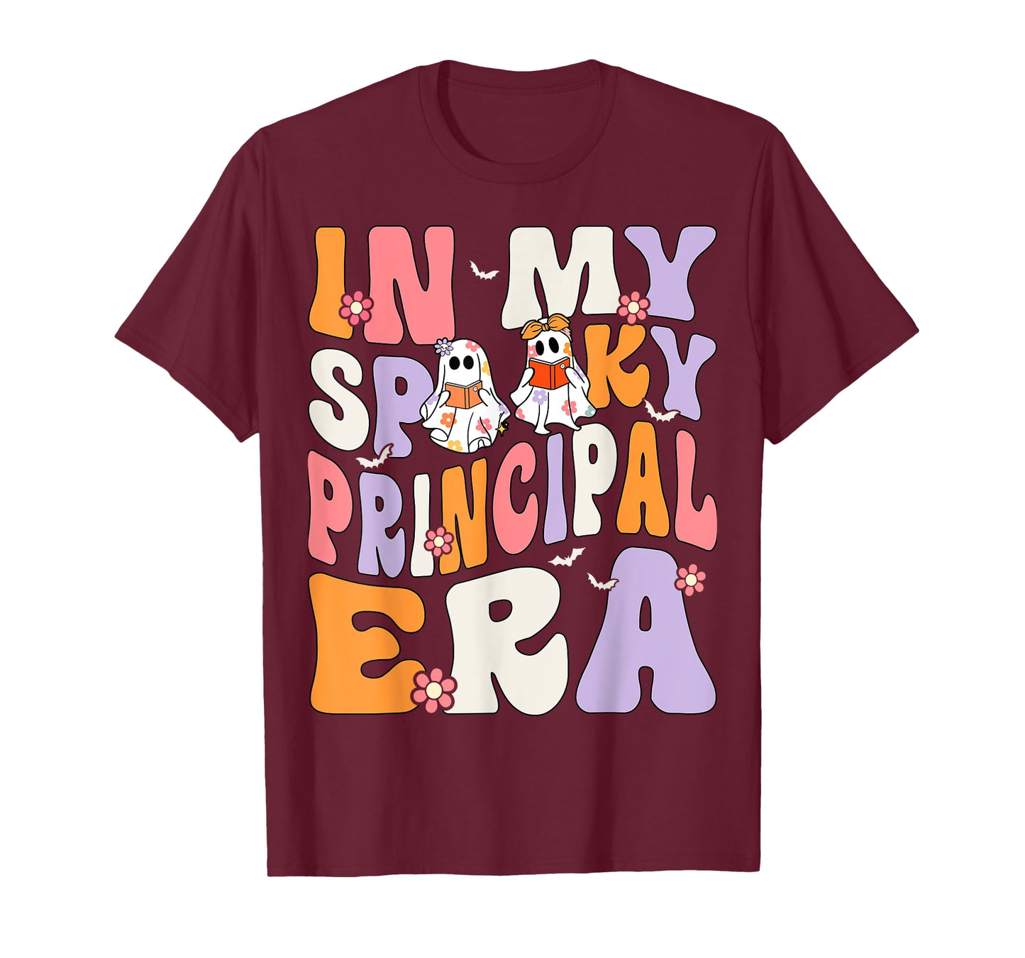In My Spooky Principal Era Groovy Ghost Halloween T-Shirt