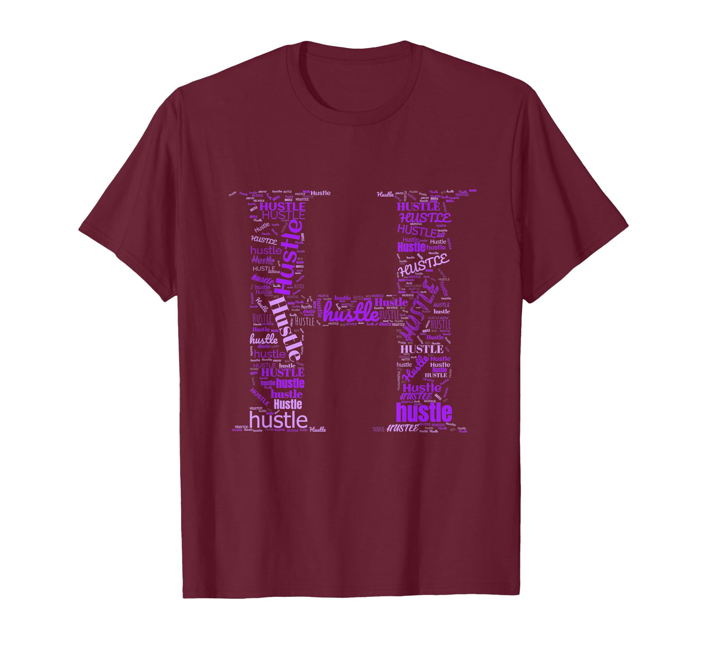Purple H is for Hustle Purple Color Graphic T-Shirt
