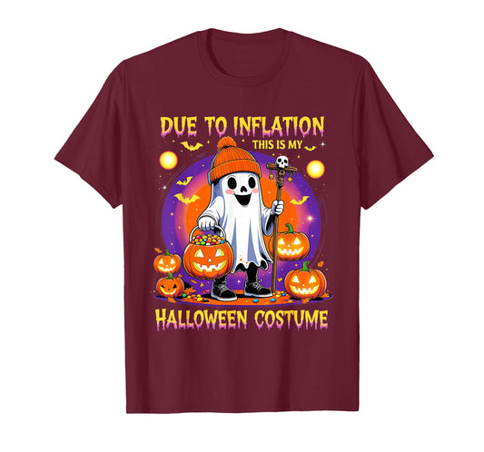 Due to Inflation Funny Ghost Halloween Costume T-Shirt