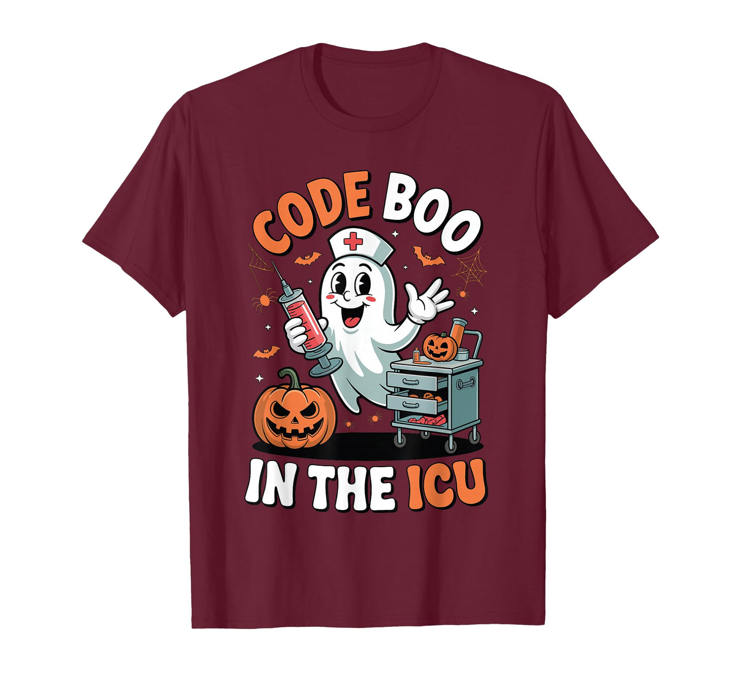 Code Boo in The ICU Funny Medical Halloween ICU Nurse T-Shirt