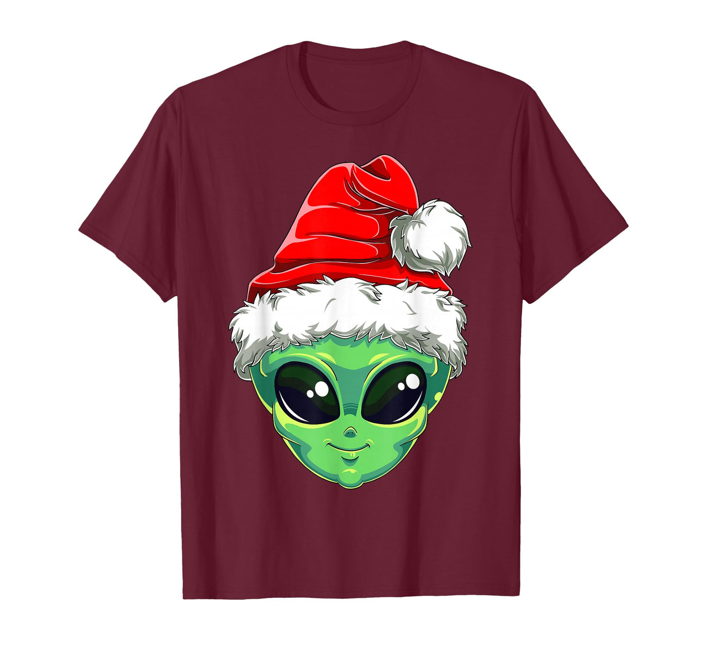 Christmas Alien Santa Costume Funny UFO Santa Hat Xmas Kids T-Shirt