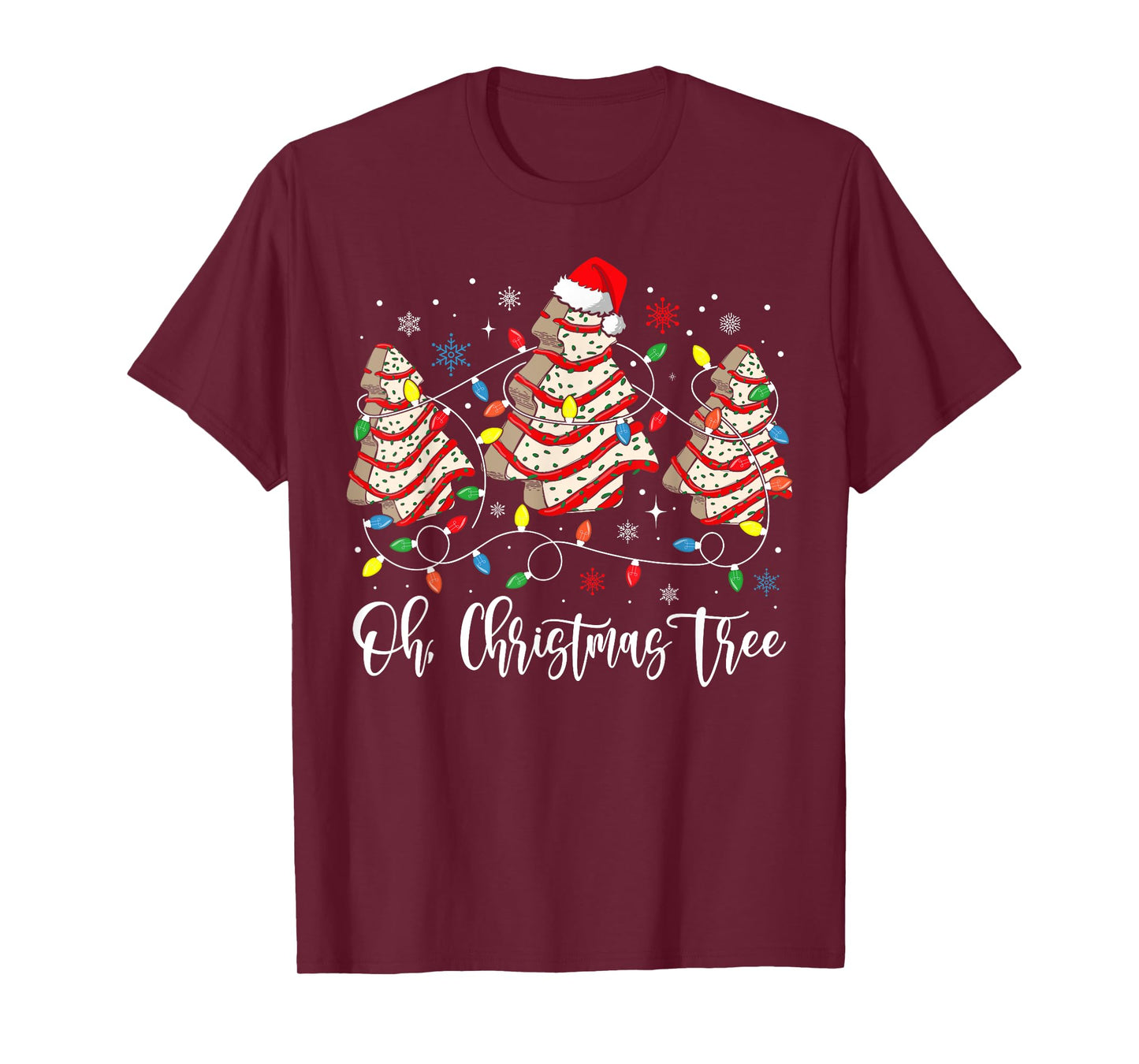 Oh Christmas Tree Cakes Debbie Becky Jen Cake Lovers Xmas T-Shirt