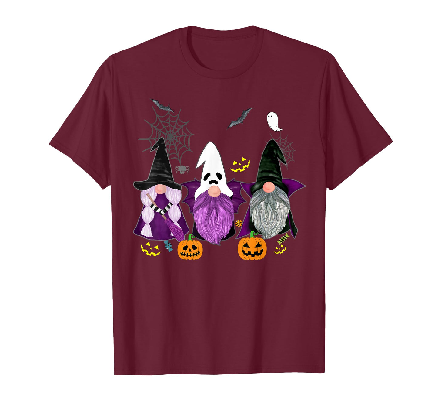 gnomes ghost scary gnome Autumn pumpkin Halloween women men T-Shirt