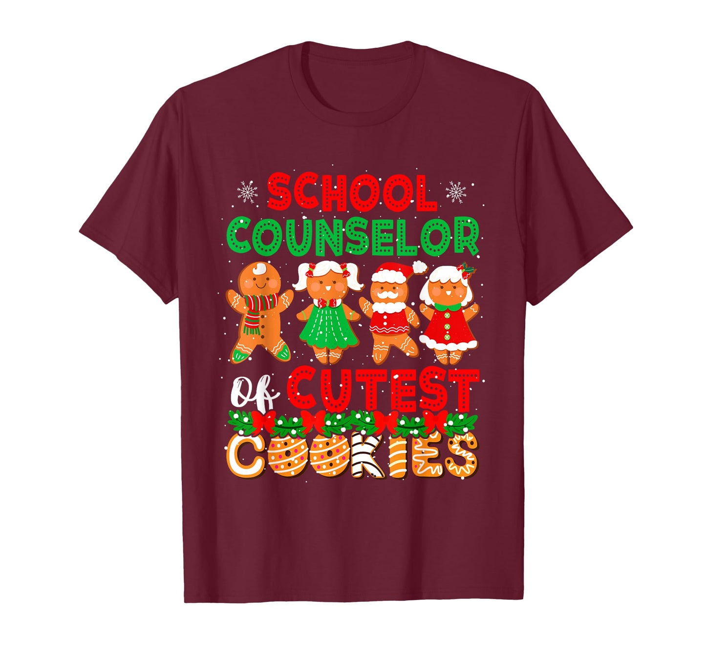 School Counselor Of Cutest Cookies Christmas Gingerbreads T-Shirt