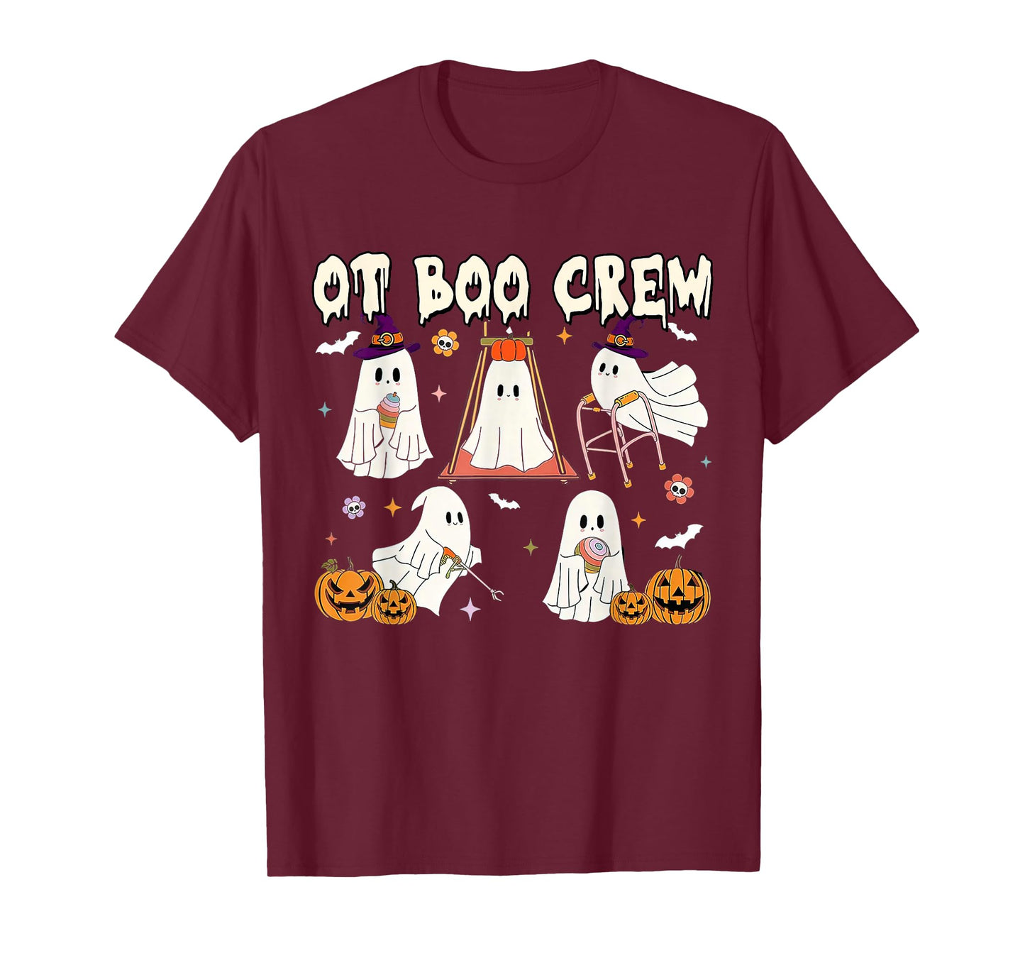 Funny Halloween Cute Boo Crew Occupational Therapy Clothing T-Shirt