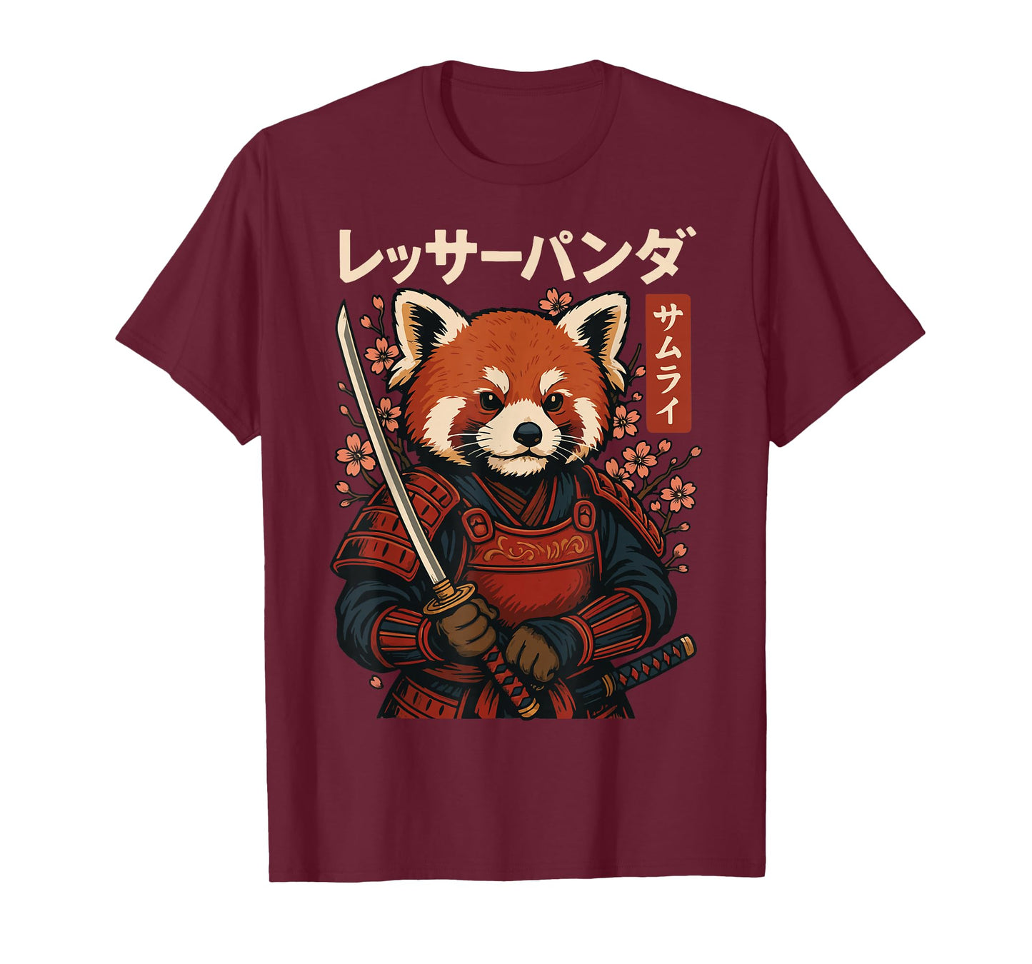Red Panda Samurai Katana T-Shirt