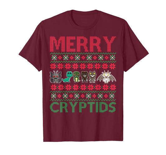 Merry Cryptids Ugly Christmas Bigfoot Apparel T-Shirt