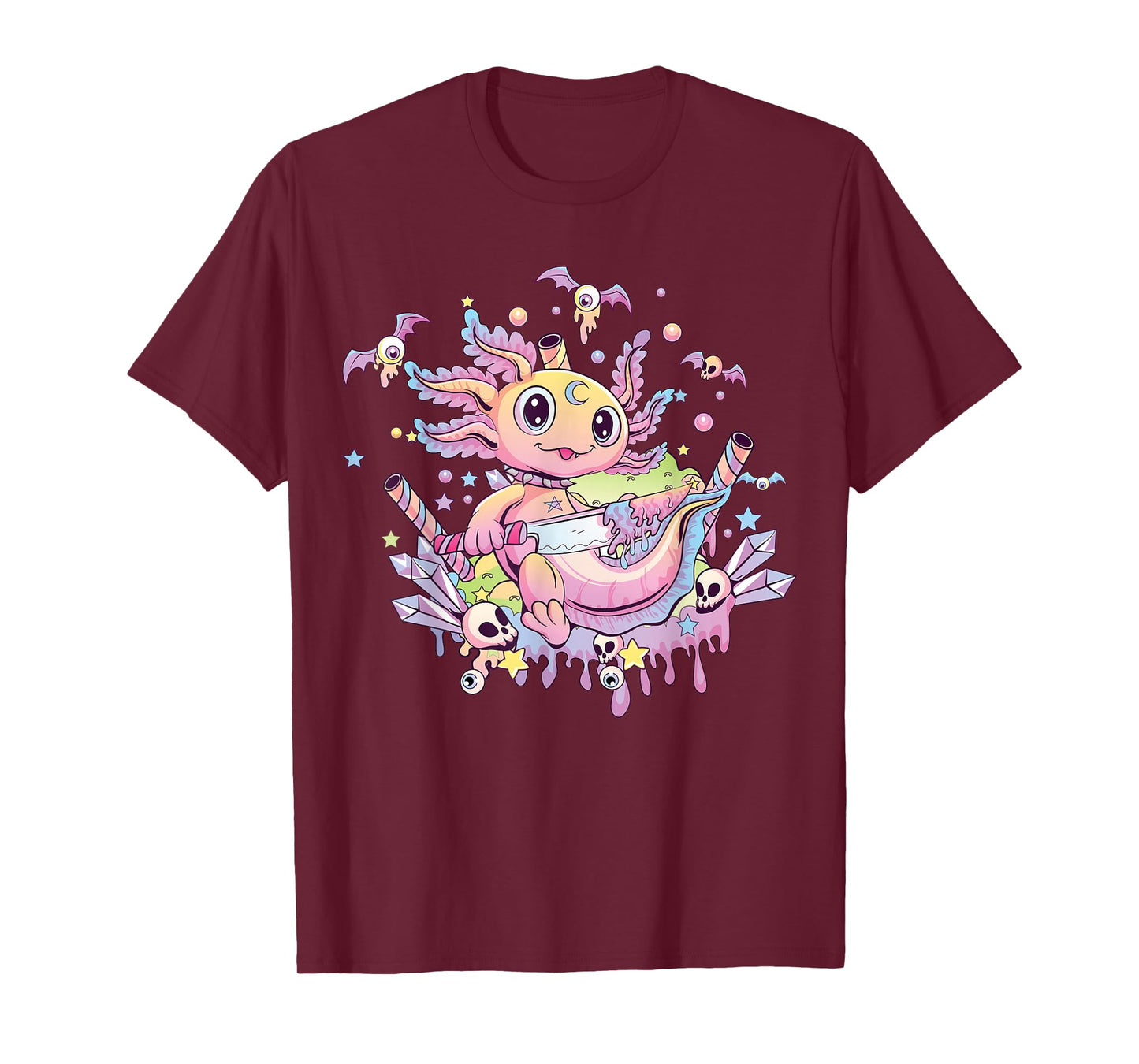 Pastel Goth Cute Creepy Axolotl Gothic Kawaii Menhera T-Shirt