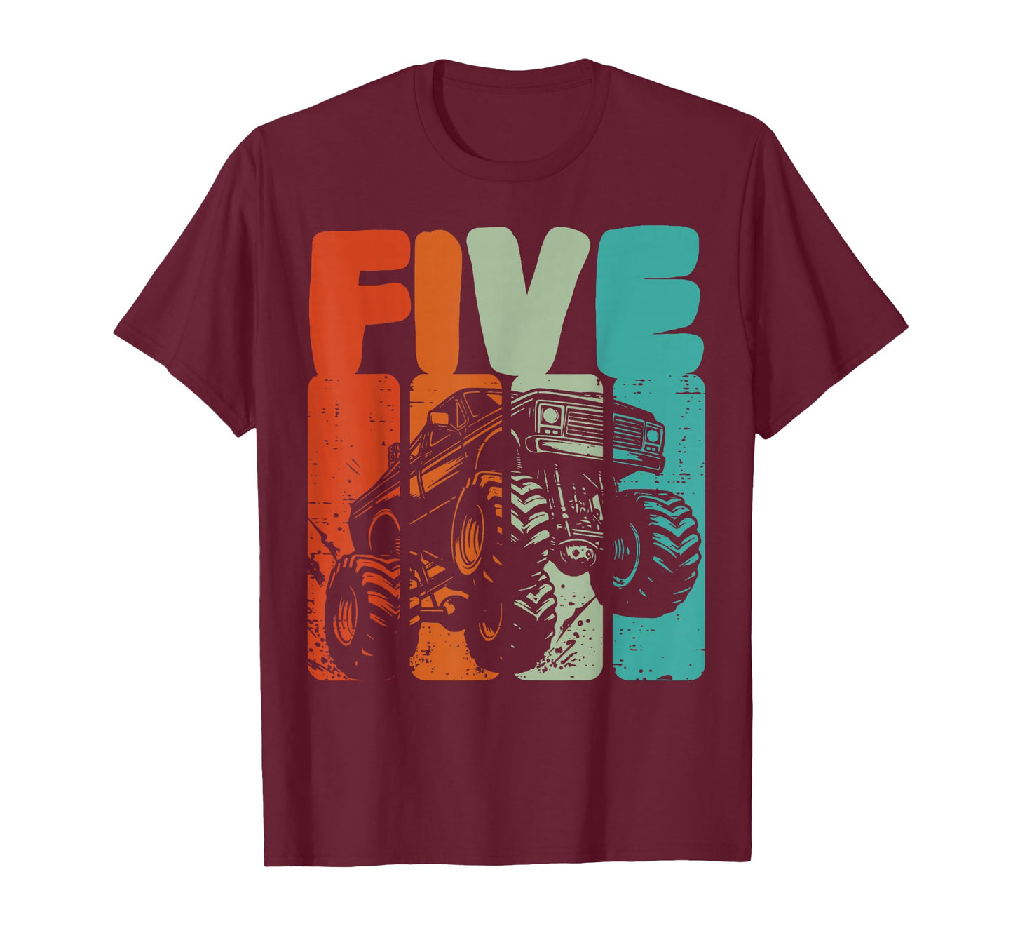 5th Birthday Monster Truck Five 5 Year Old Boys Kids Youth T-Shirt