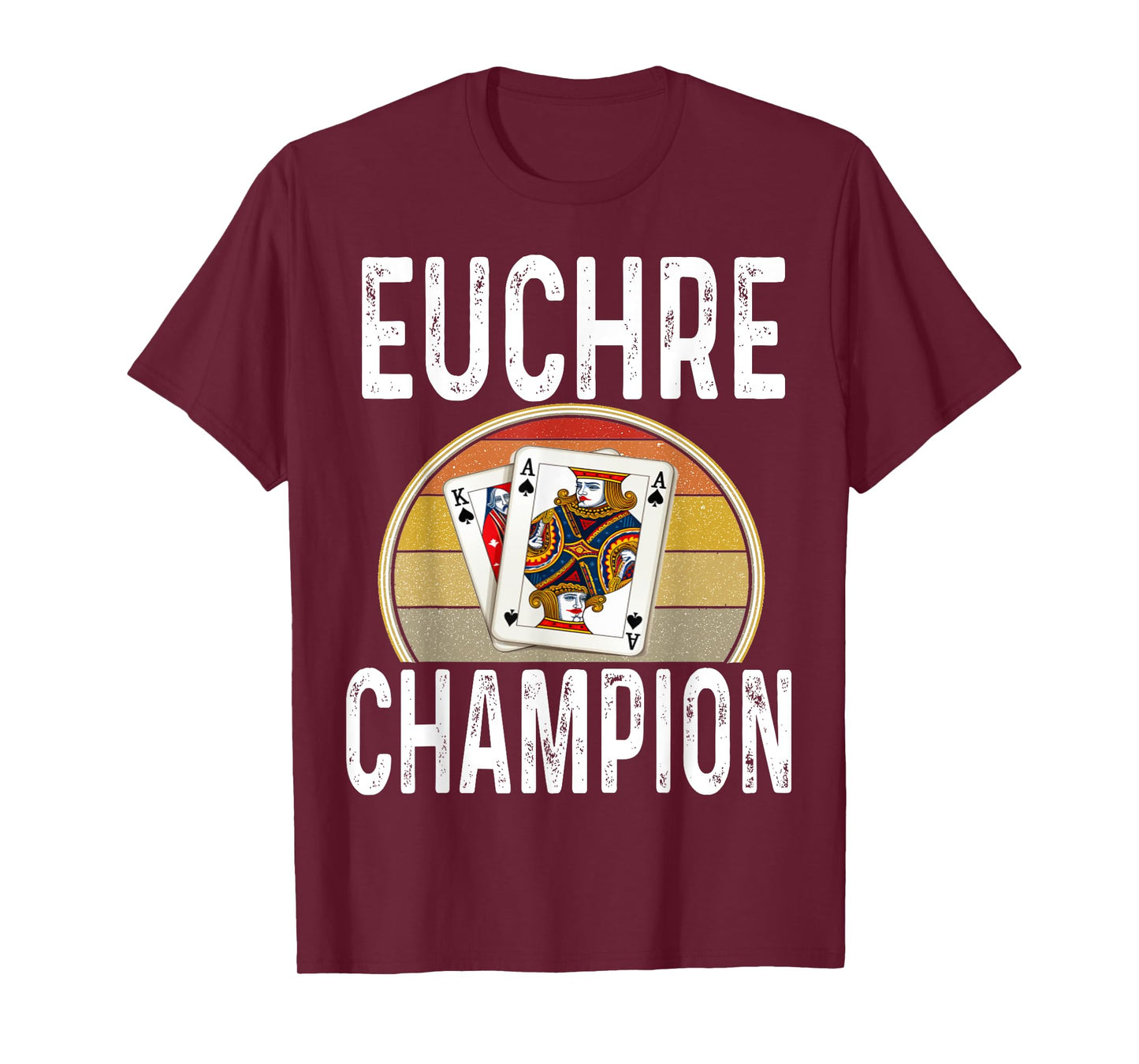 Euchre Champion Game Night Player Card Game Cards Retro T-Shirt